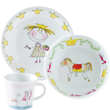 Kahla Kids Kindergeschirr Set Kahla Porzellan Märchenprinzessin 3 tlg. KAHLA Kids - Kahla Porzellan Märchenprinzessin 3 tlg. Kinderset - Kindergeschirr | Kahla Porzellan - exklusiv und hochwertig | SmacoGlas