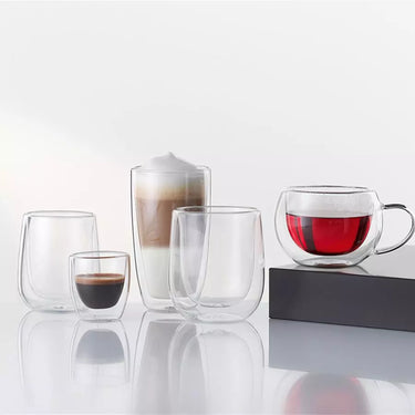 Doppelwandige Gläser für Tee - Thermogläser - 2 Stk. Teeglas mit Henkel 230 ml - Thermoglas Bohemia Cristal |  Bohemia Selection - exklusiv und hochwertig | SmacoGlas
