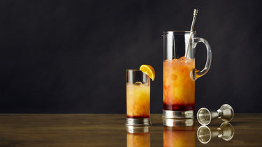 Bier und Cocktail Glas aus Kristallglas und Zinn