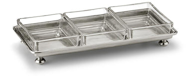 Cosi Tabellini UMBRIA Antipasti- und Vorspeisenplatte 29 x 13,5 cm edles Zinntablett ohne Henkel für stilvolles Servieren von kleinen Köstlichkeiten