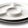 Cosi Tabellini CONVIVO  Vorspeisenplatte Fondueteller mit Griffen (48,5 cm) – CONVIVO-Serie aus Keramik und Zinn im traditionellen Stil. Servierplatte mit 4 getrennten ineinander passenden Tellern, für getrenntes Servieren auf einer Platte. Perfekt für Fondue oder Fingerfood.
