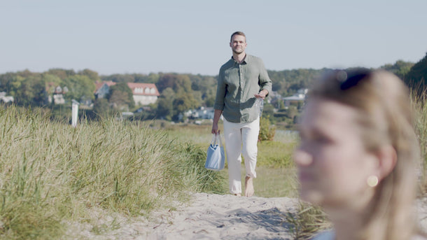 SmacoGlas Picknick am Strand, Ideen für ein erstes Treffen. SmacoGlas Aufschnittbox ist für die Mitnahme in der dazugehörigen Tasche geeignet. Du brauchst nie wieder Verpackungen.